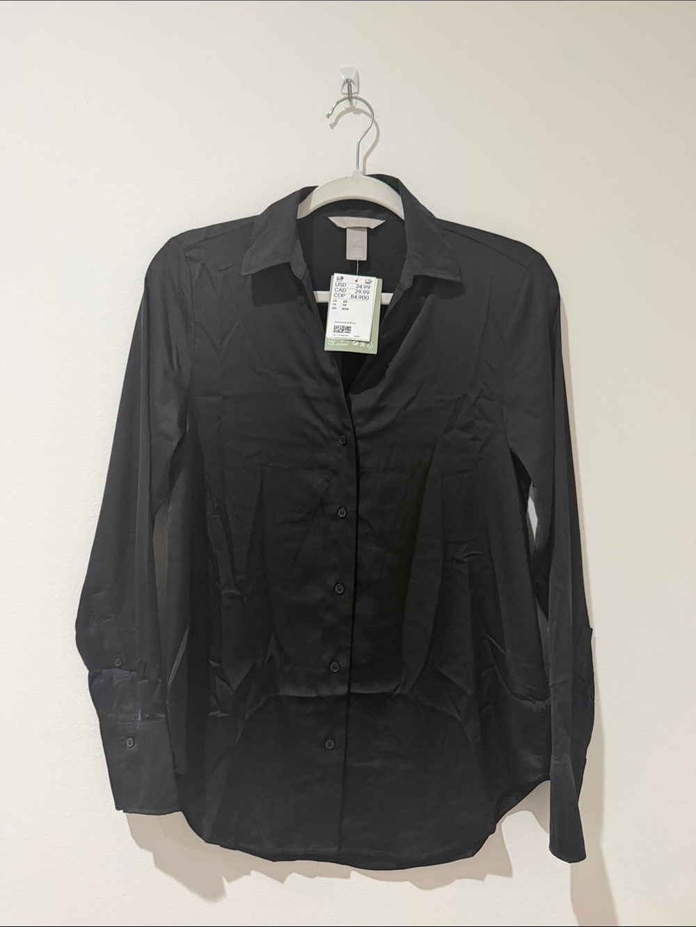 H&M Black Button-Down Shirt